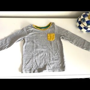 Mini Boden ringer grey / yellow long sleeve 2T